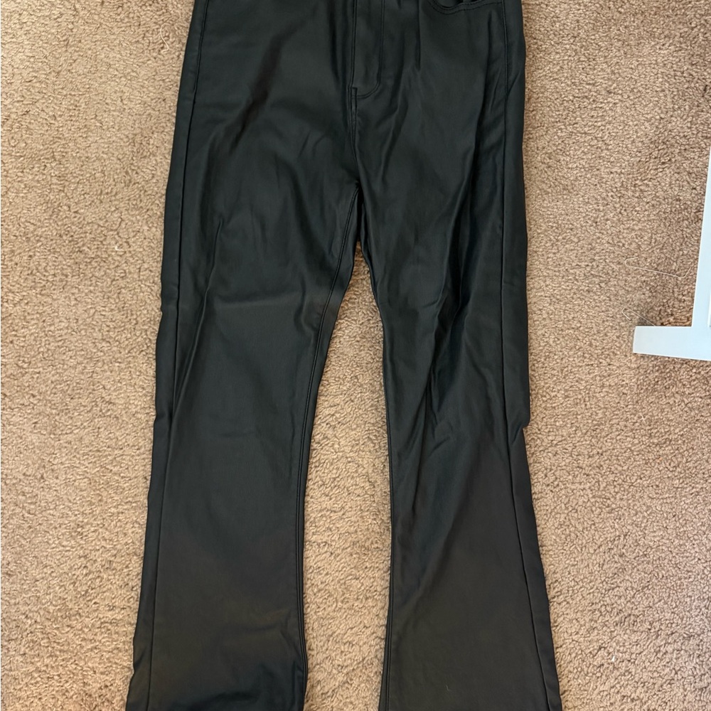 Edikted flared black leather pants